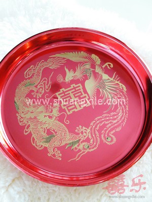 Exquisite Dragon Phoenix Wedding Tray ~New!